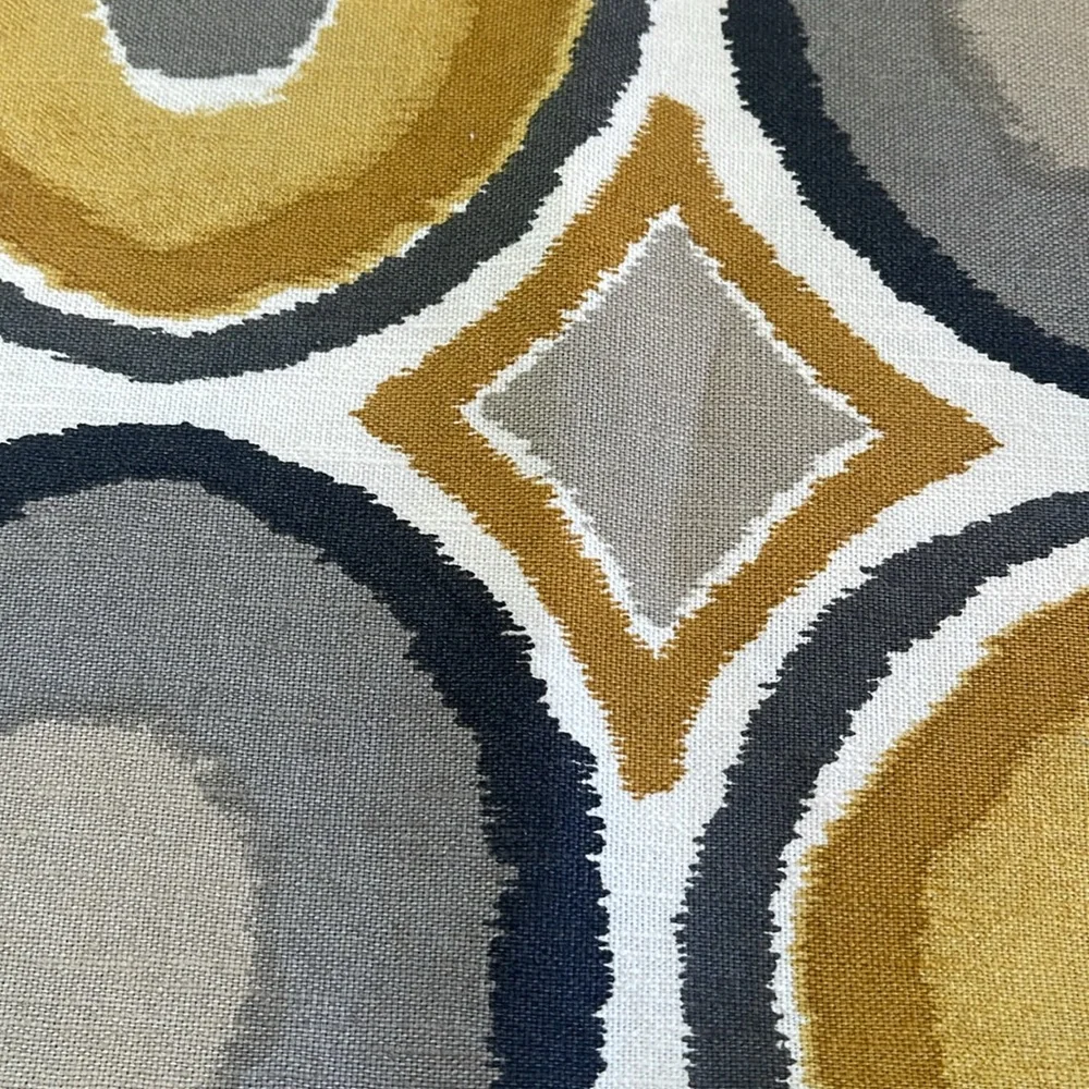 IKEA MURBINKA Pillow Cover in Gray and Cream/ Gold Hues/ Geometrical/ Zipper